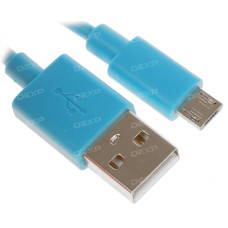 Кабель DEXP micro USB - USB синий 0.2 м Кабель DEXP micro USB - USB синий 0.2 м
