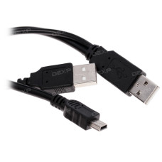 Кабель DEXP mini USB - USB x2 черный 1.5 м Кабель DEXP mini USB - USB x2 черный 1.5 м