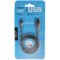 Кабель DEXP micro USB - USB черный 1 м Кабель DEXP micro USB - USB черный 1 м